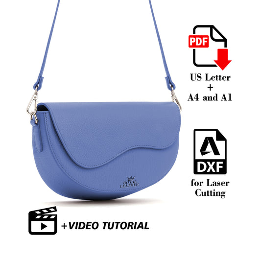 PDF & DXF Pattern Leather Halfmoon Bag