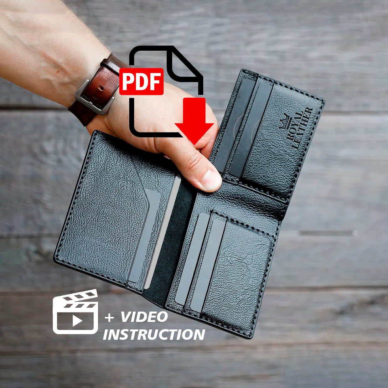 PDF Pattern Tri Fold Cardholder Men Wallet Template