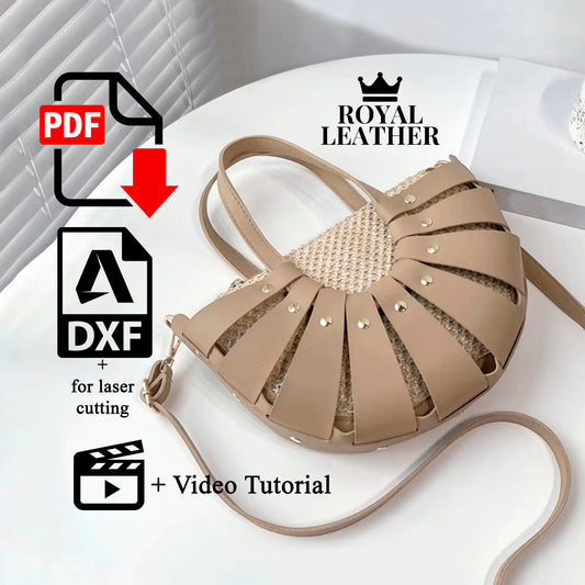 PDF Pattern Crossbody Shoulder Bag Template Handbag Lady Tote Purses