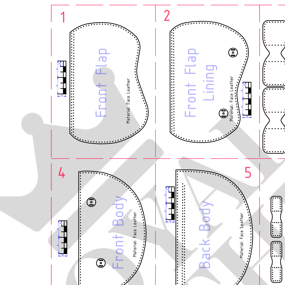 PDF & DXF Pattern Leather Halfmoon Bag