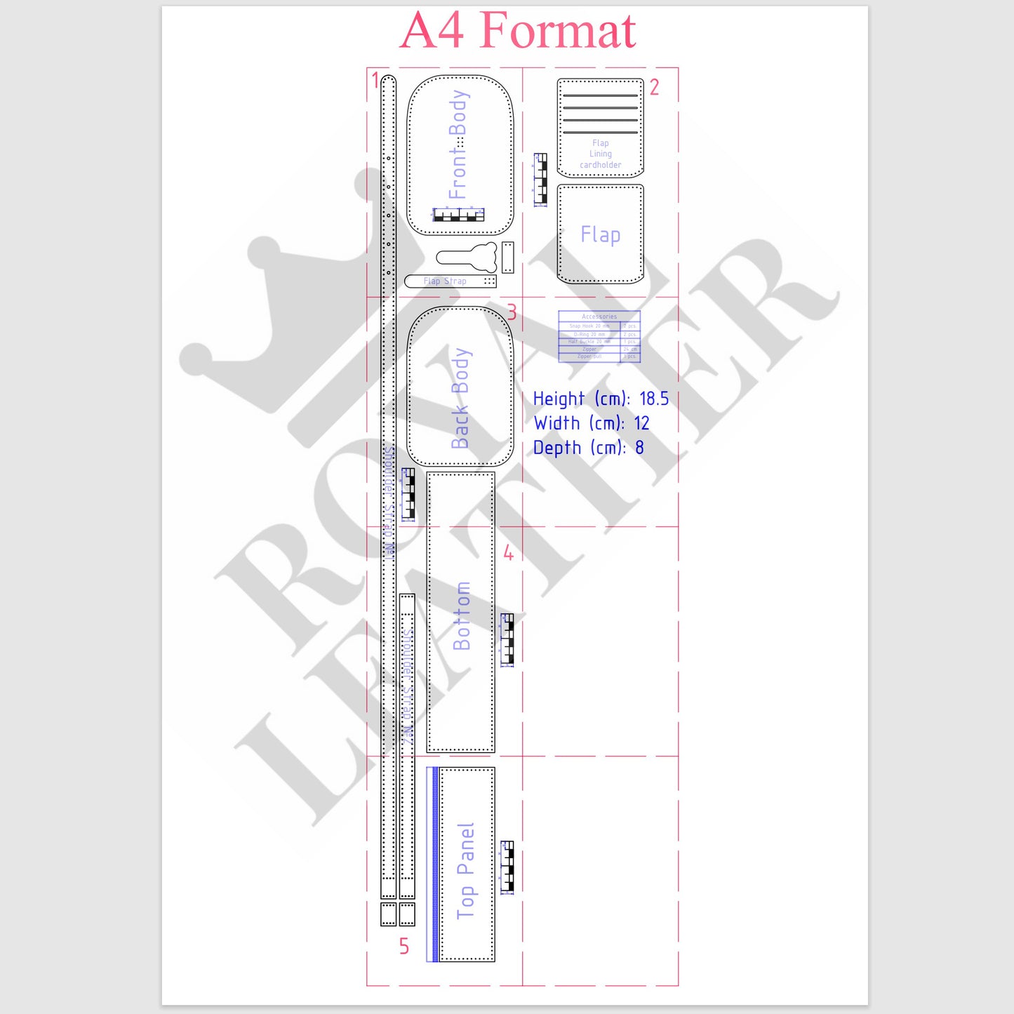 PDF Pattern Crossbody Shoulder Bag Template