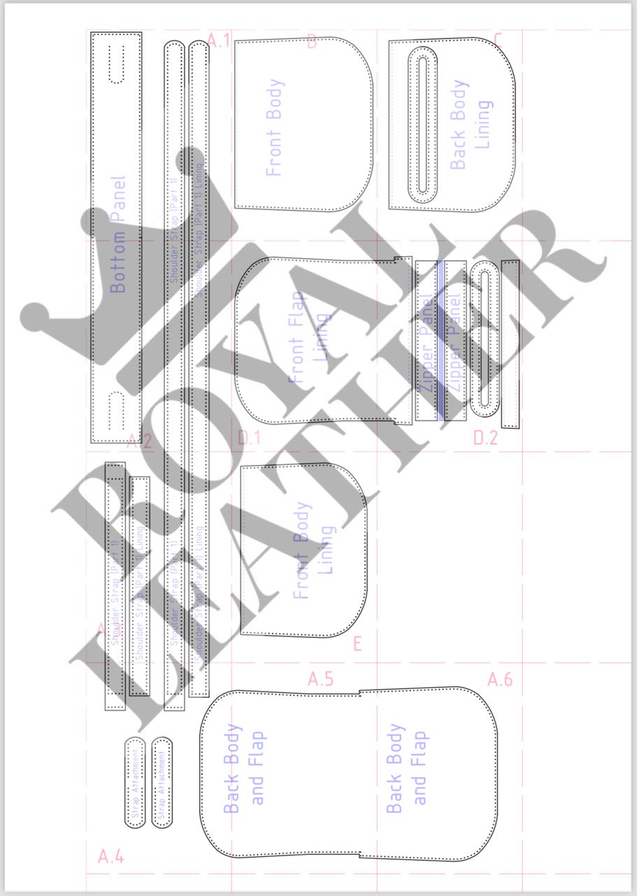 PDF Pattern Shoulder Flap Crossbody Bag Template