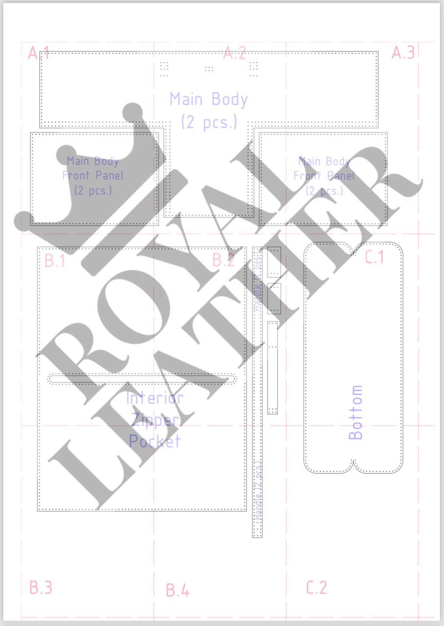 PDF Pattern Tote Top Handle Shoulder Bag Template