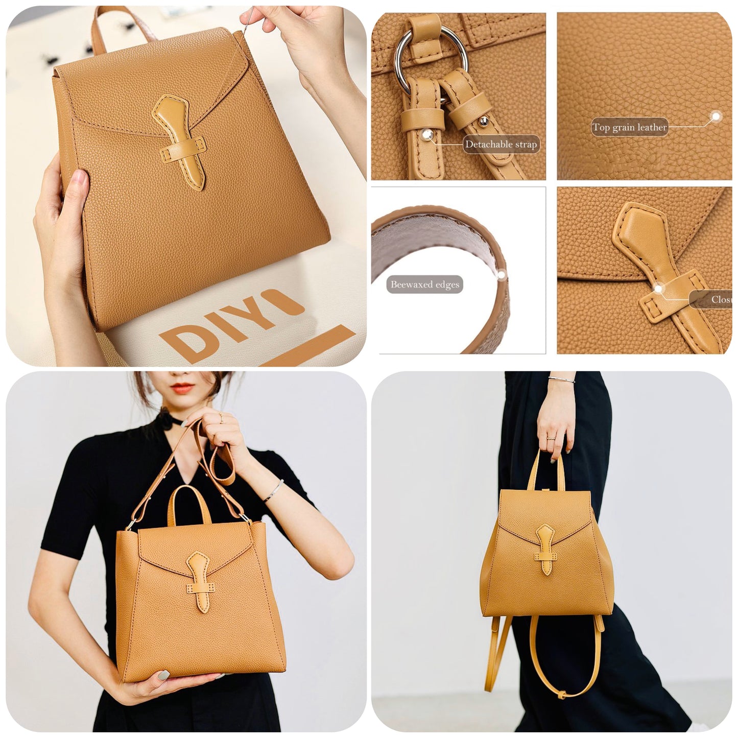 PDF Pattern Convertible Leather Multipurpose Bag Template