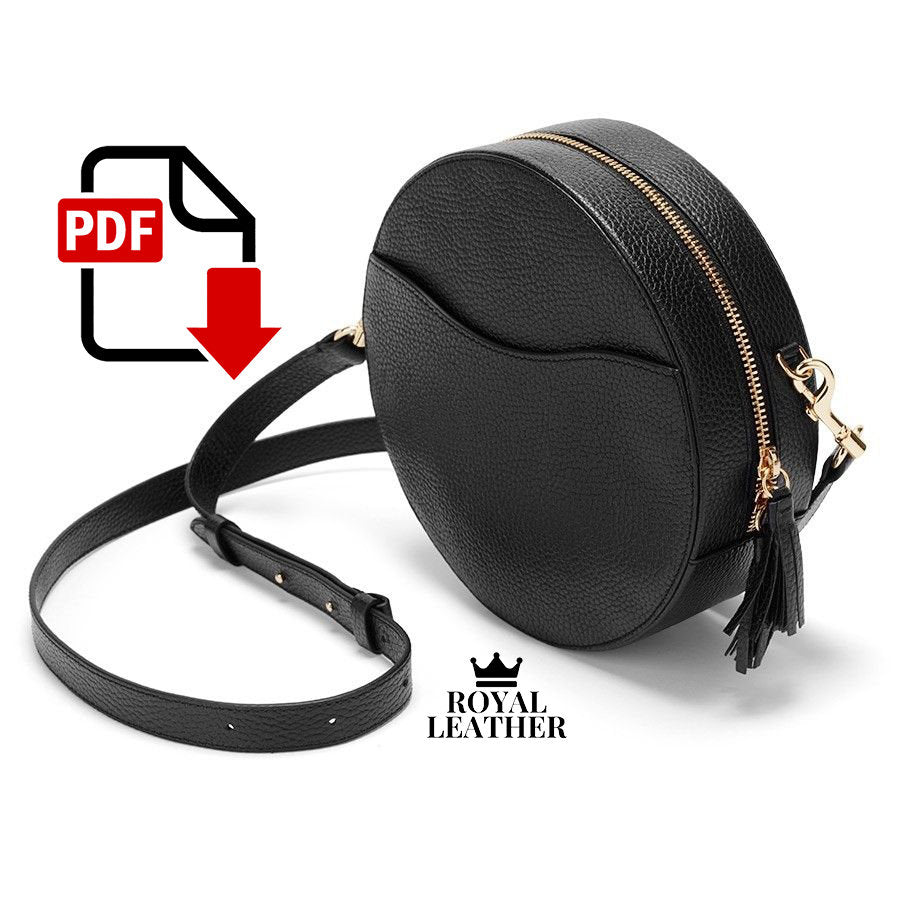 PDF Pattern Round Circle Crossbody Bag Template