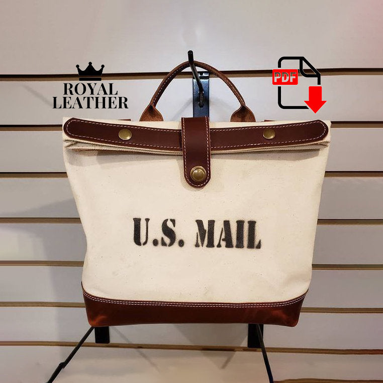 PDF Pattern USA Mail Messenger Tote Bag Template