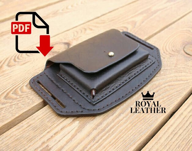 Patron PDF pour portefeuille ceinture, porte-cartes, modèle en cuir