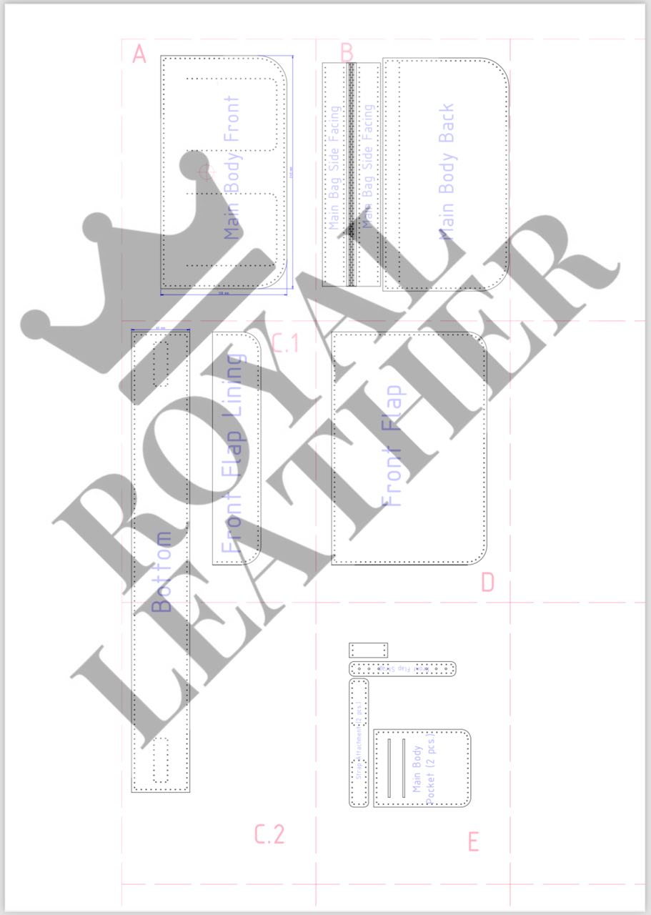 PDF Pattern Crossbody Shoulder Bag Template