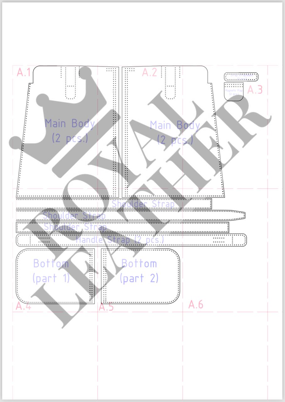 PDF Pattern Tote Top Handle Handbag Template