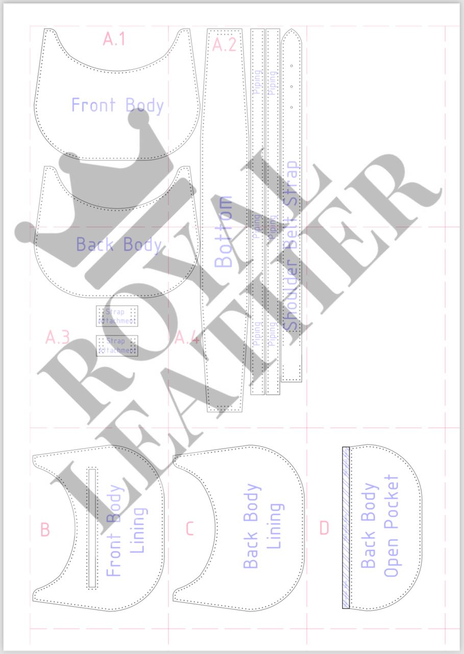 PDF Pattern Hobo Bag Leather Shoulder Bag Template