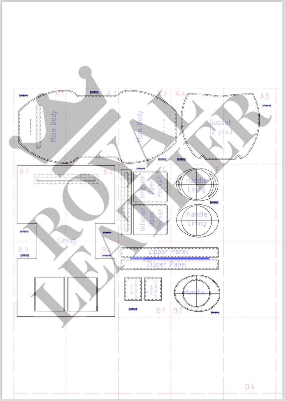 PDF Pattern Top Handle Shoulder Bag Template