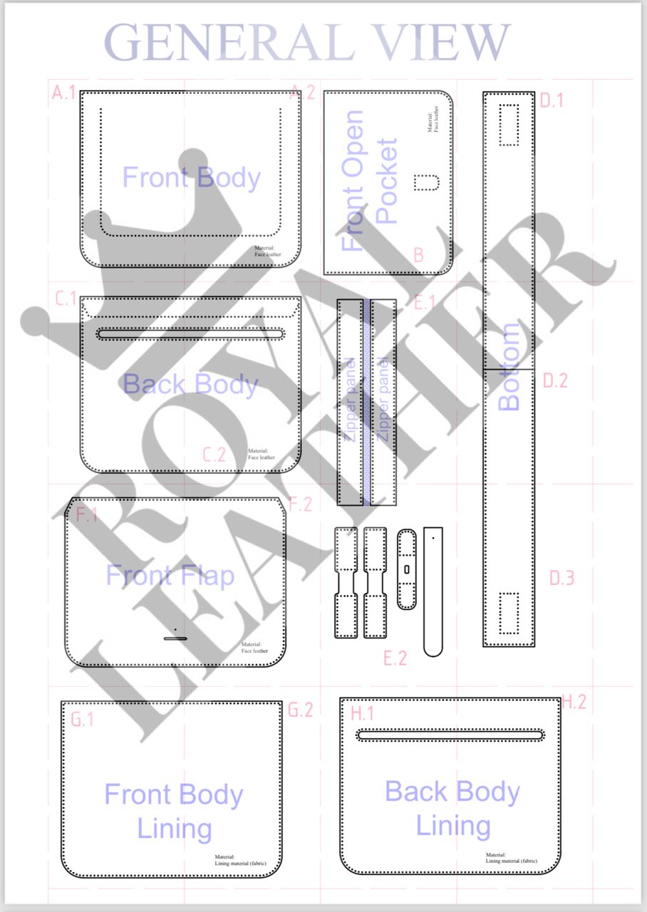 PDF Pattern Vintage Women Flap Bag Crossbody Bag Template