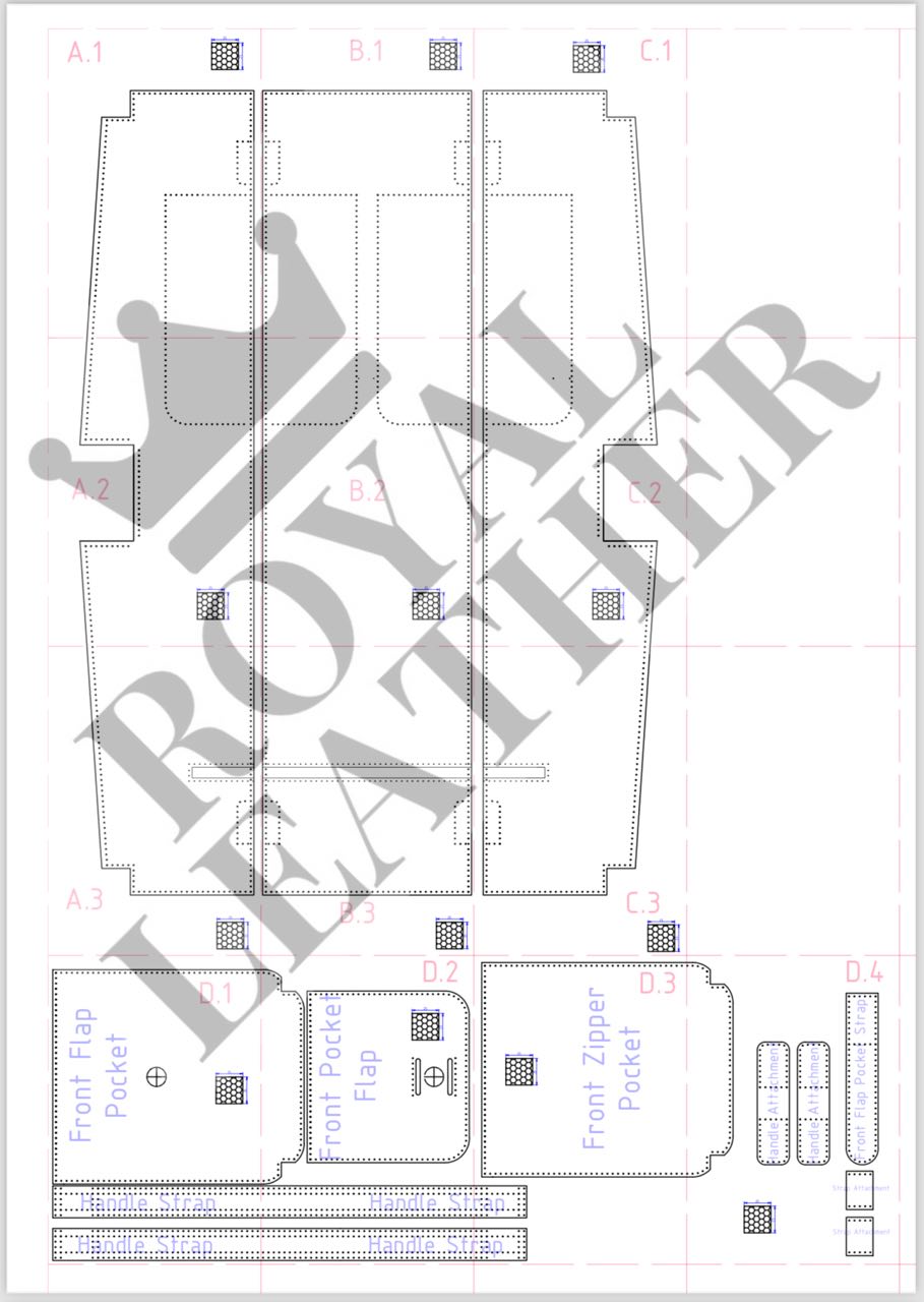 PDF Pattern Business Office Briefcase Bag Template