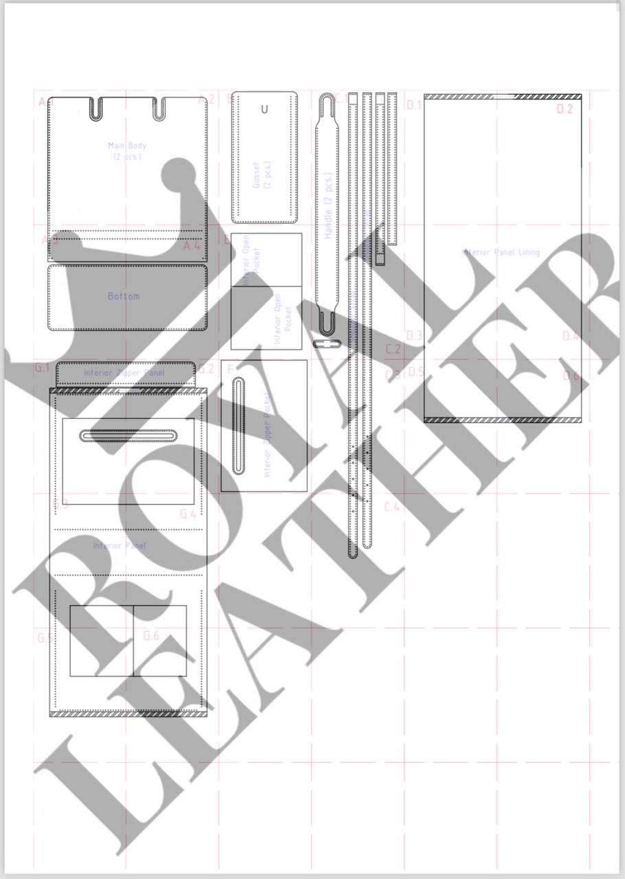 PDF Pattern Tote Shoulder Bag Template