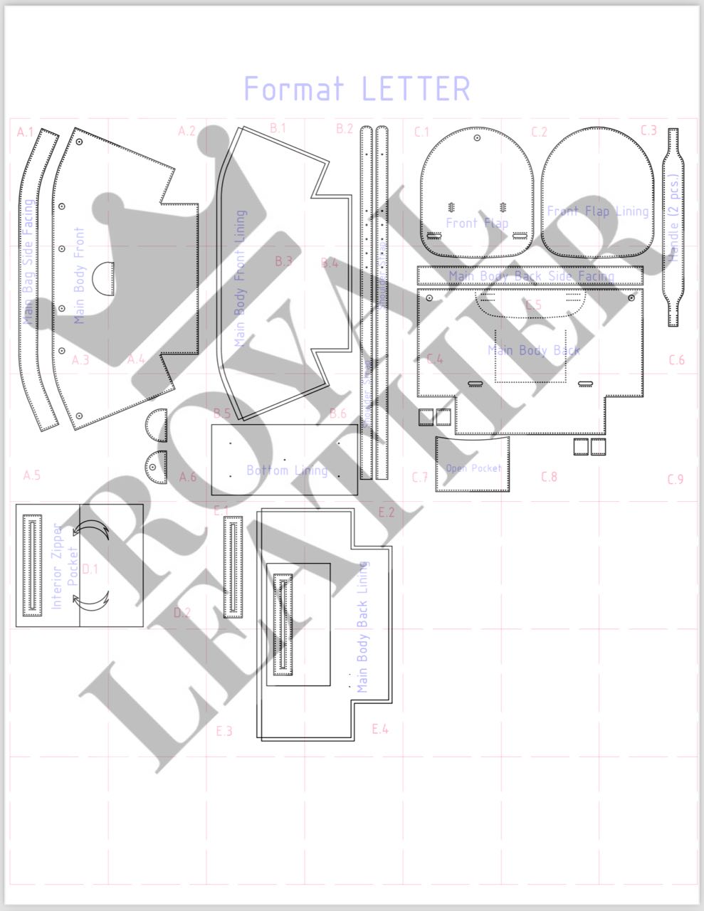 PDF Pattern Convertible Bag Backpack Template