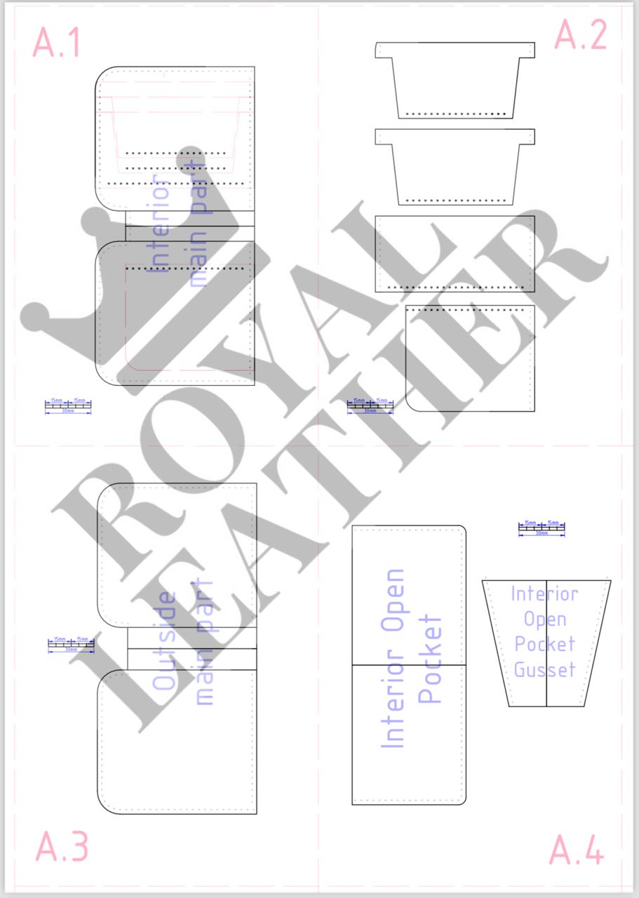 PDF Pattern L-Zipper Coin Wallet Template