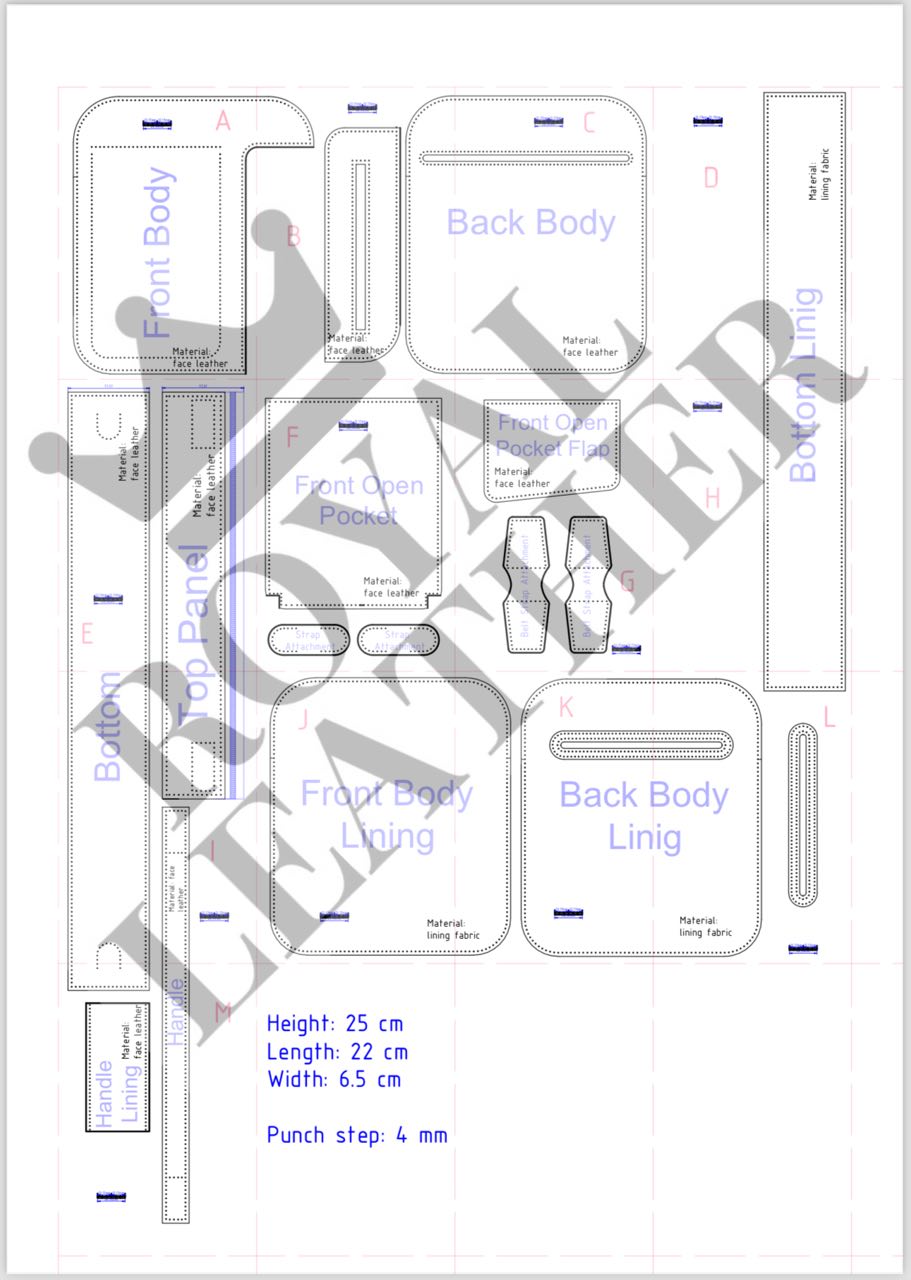 PDF Pattern Business Handbag Travel Shoulder Bag Template