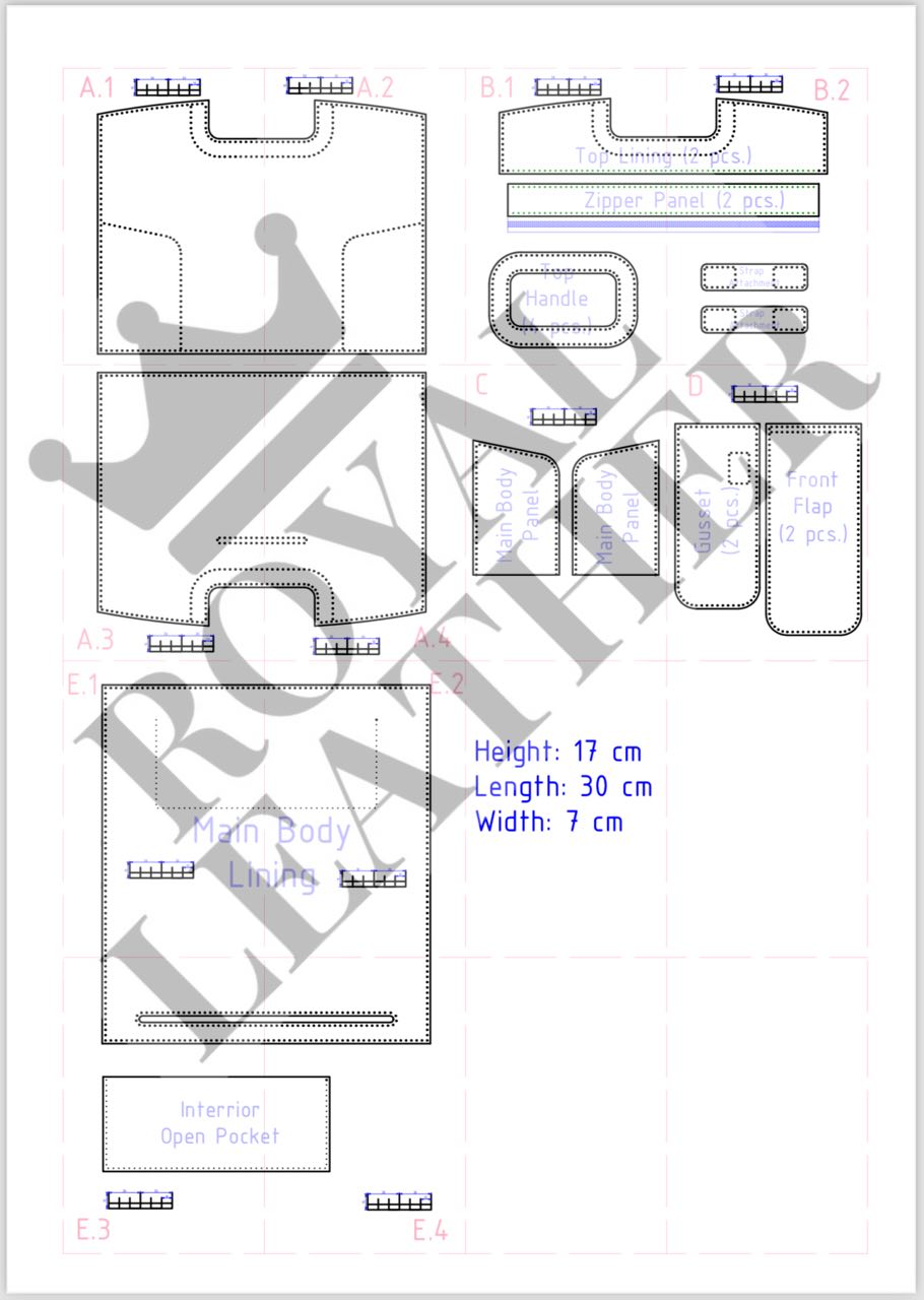 PDF Pattern Clutch Handbag Grasp template
