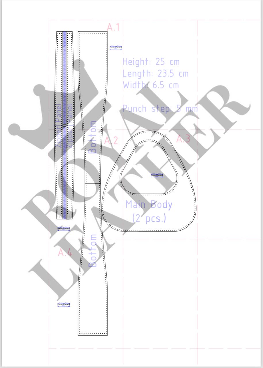 PDF Pattern Ttriangle Moon Swipe Cocktail Bag Template