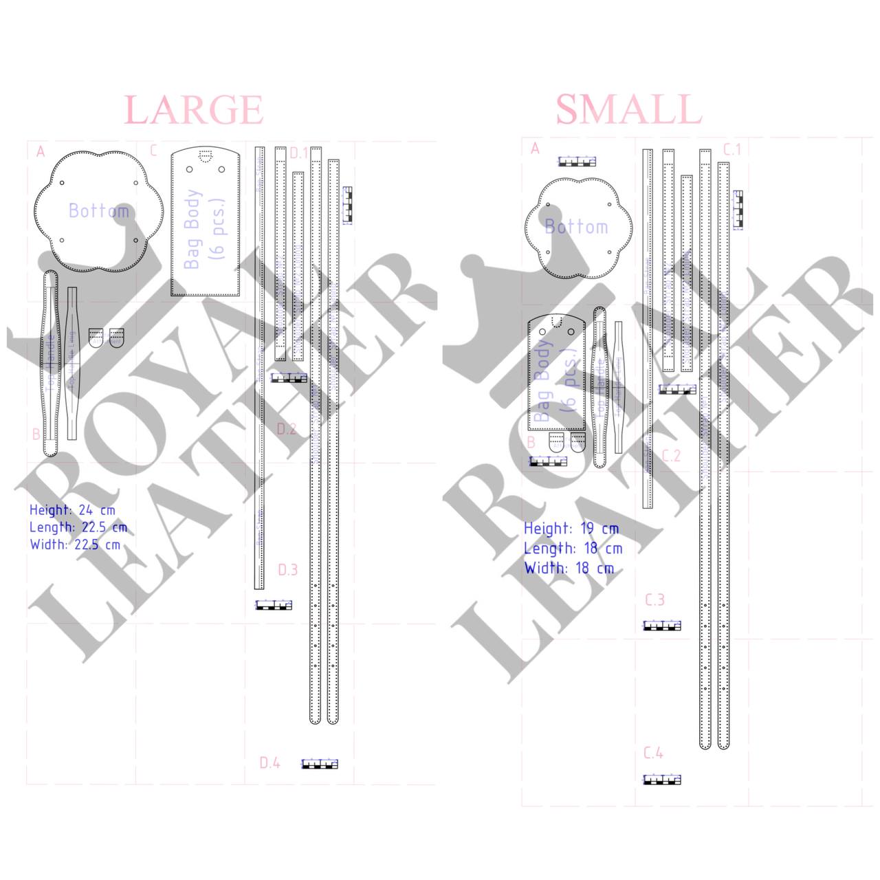 PDF Pattern Handbag Shoulder Crossbody Bag Template