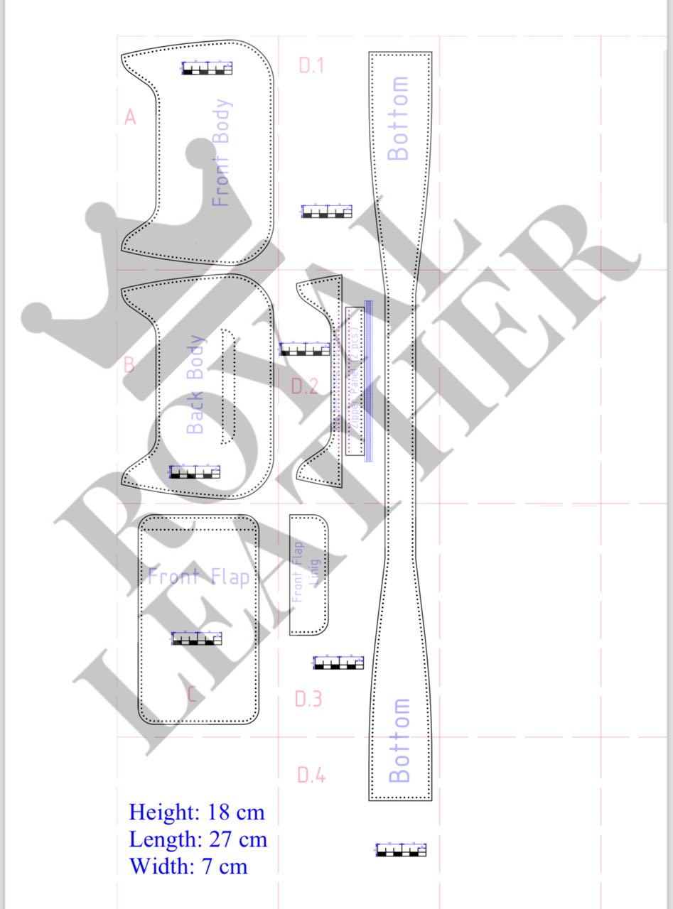 PDF Pattern Flap Top Handle Bag Template