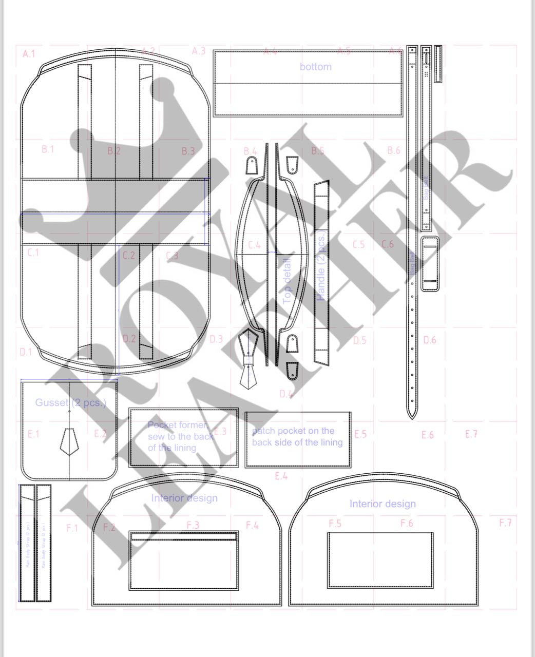 PDF Pattern Travel Sport Gym Bag Template