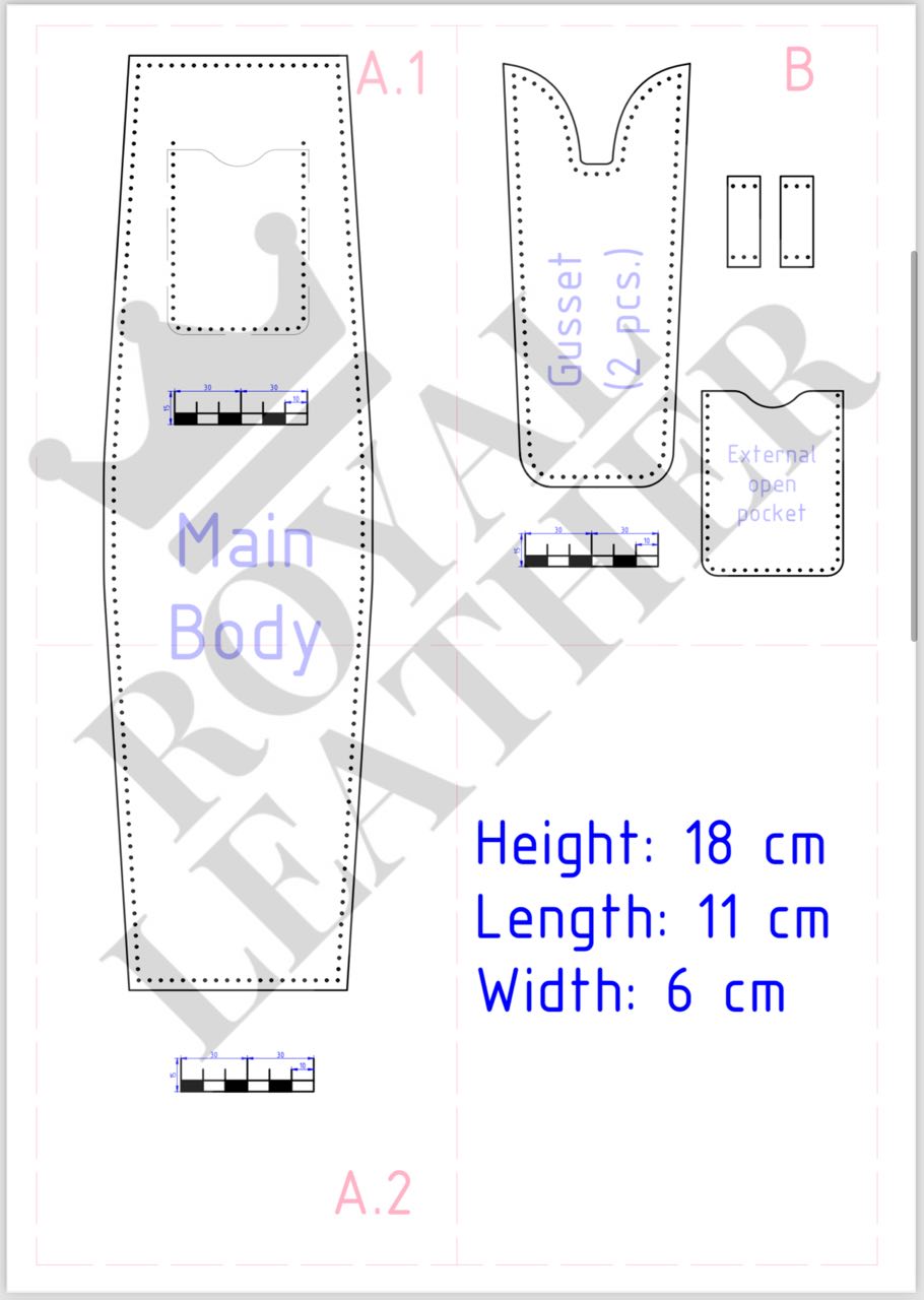 PDF Pattern Mini Bag Purse Phone Case Template