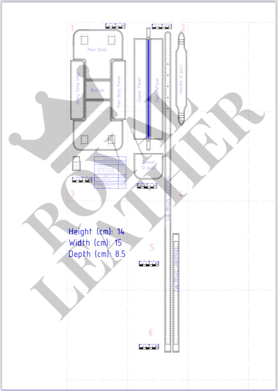 PDF Pattern Shoulder Top Handle Bag Template