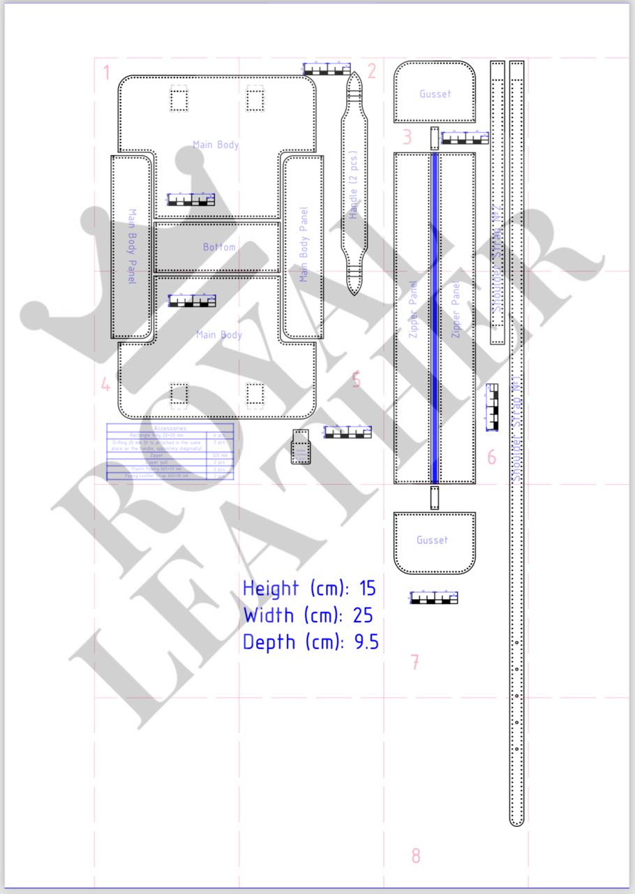 PDF Pattern Shoulder Crossbody Top Handle Carry Bag Template