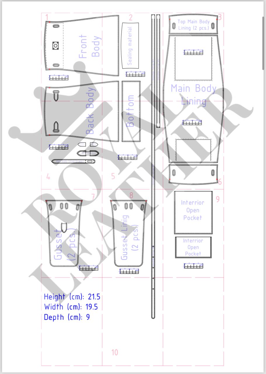 PDF Pattern Crossbody Shoulder Bag Template